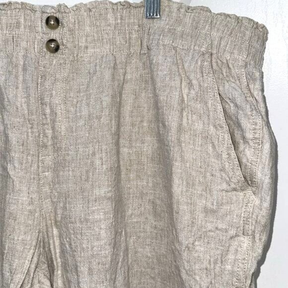 Briggs Womens XXL Beige Linen-Rayon Blend Elastic Waist Pants With Pockets - Picture 5 of 10
